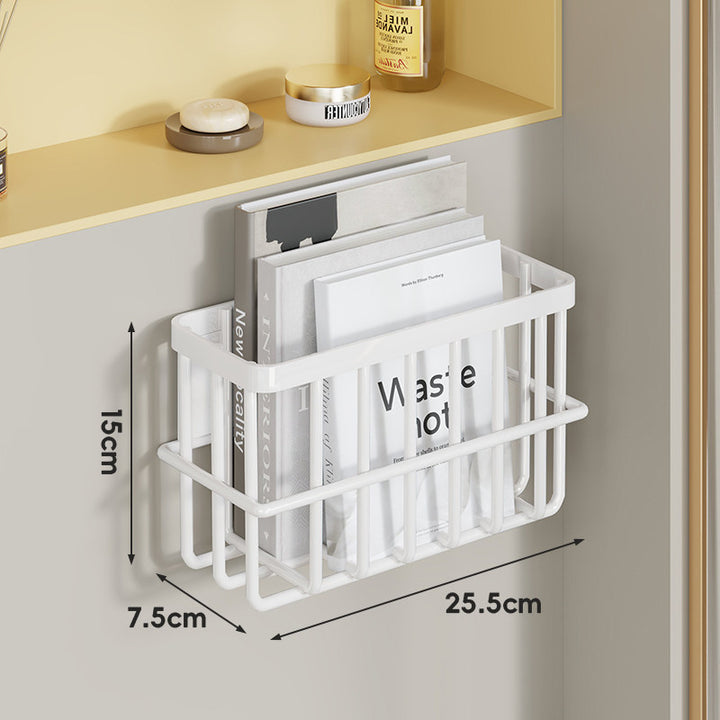 Schlank modular wandmontierter rostfreier Metallzeitschriften- und Dokumentenkorb