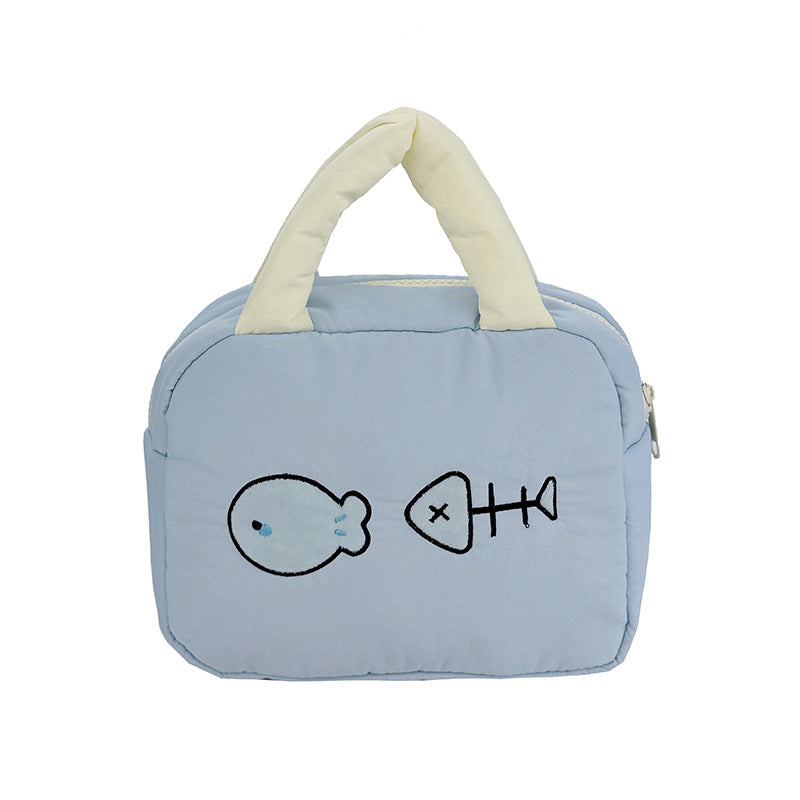 Süße gestickte fischthemen Lunch Tasche Karnz
