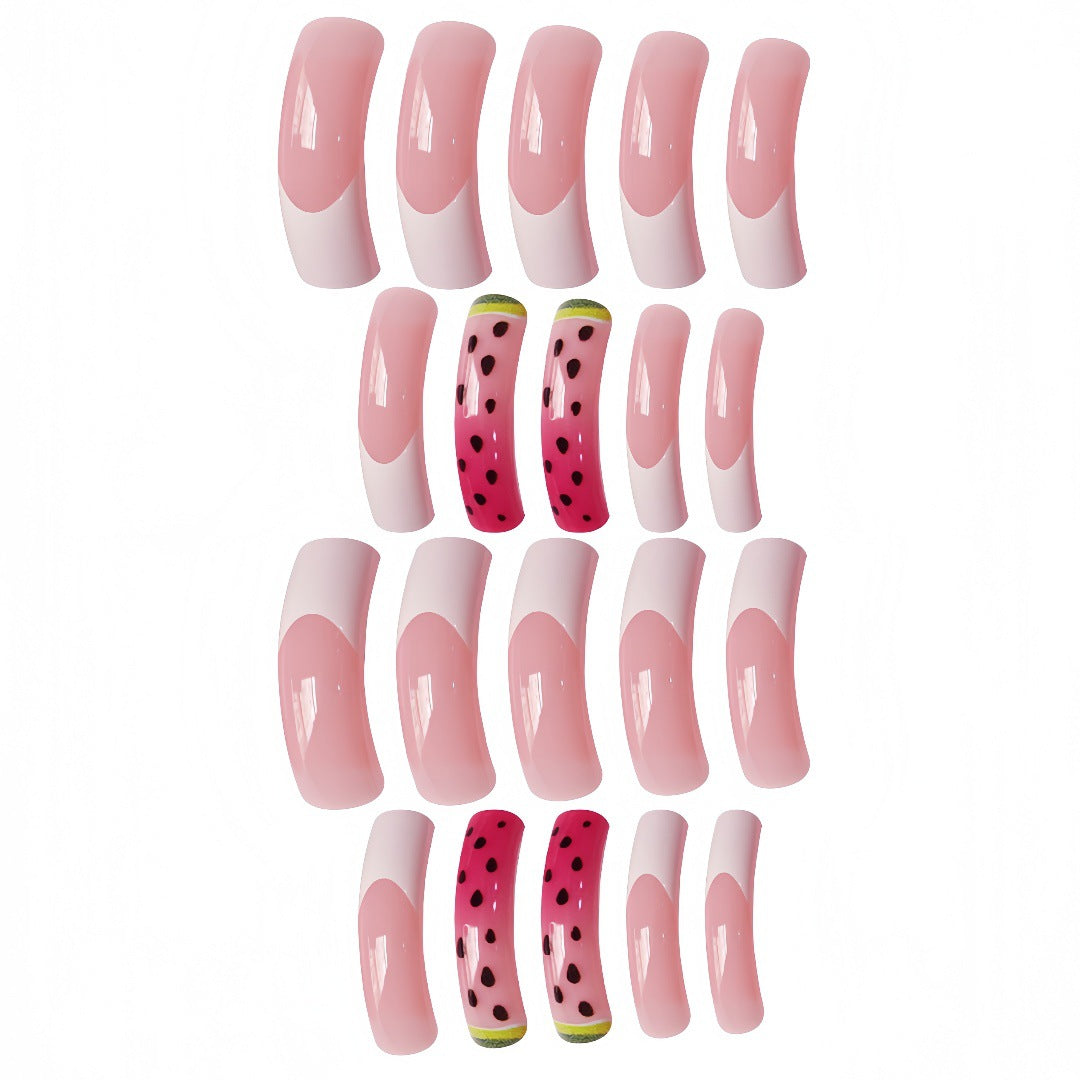 Wassermelonen-inspirierte Press-On-Nagel-Set Karnz