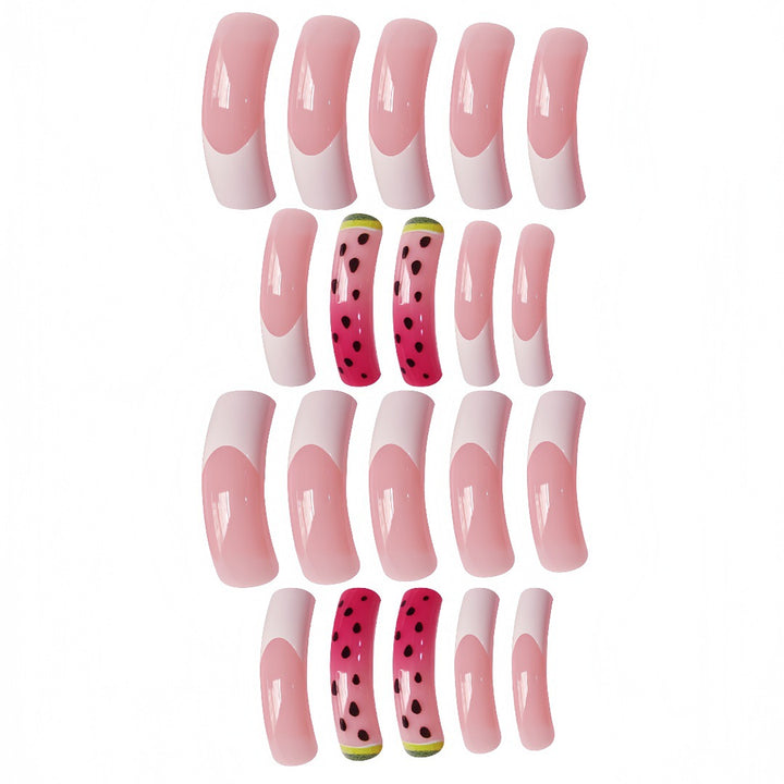 Wassermelonen-inspirierte Press-On-Nagel-Set Karnz