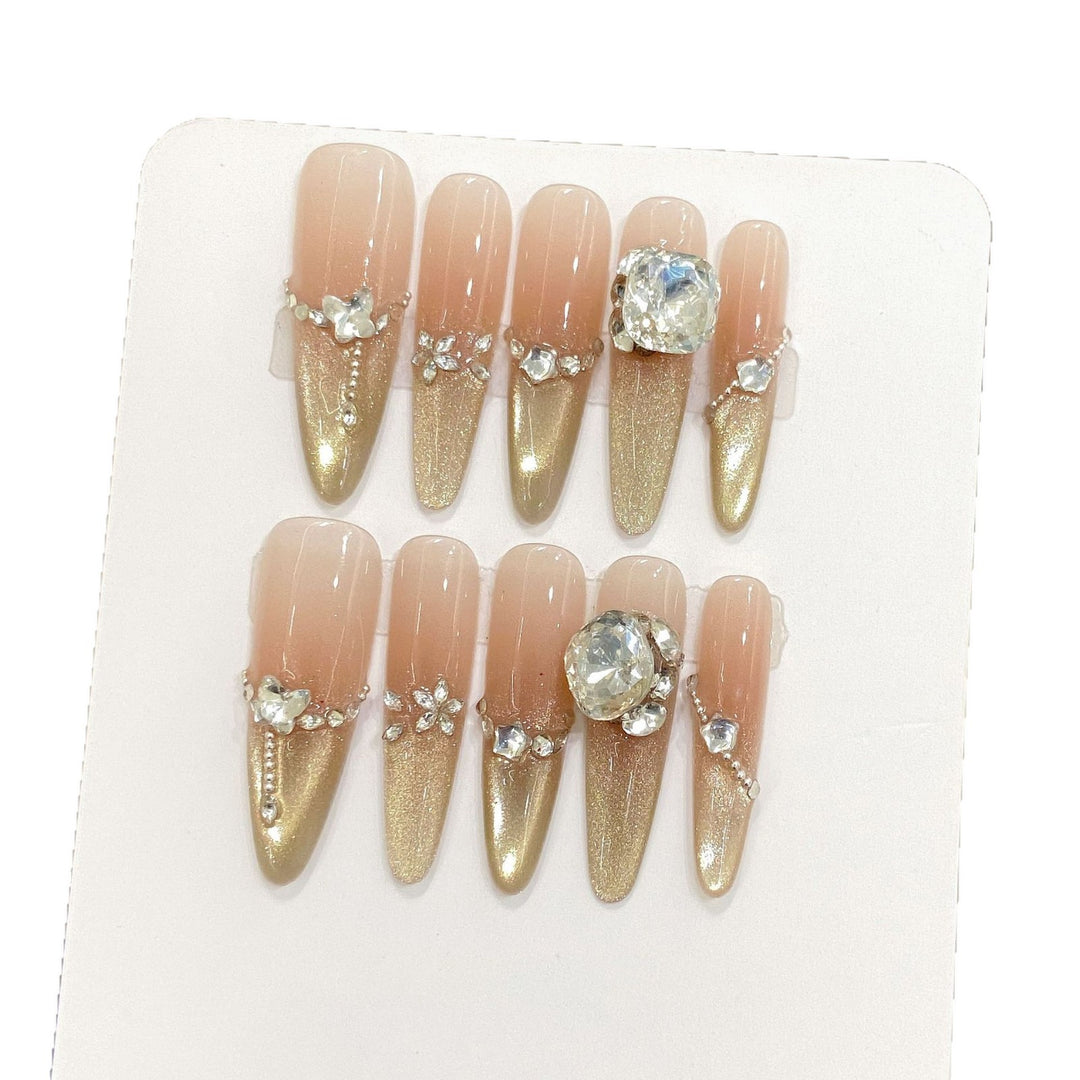 Luxus Glitzerndes Press-On Nagelkunst Set