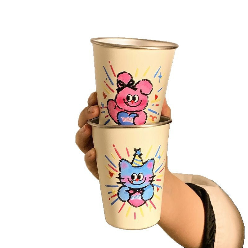 Kreative Trinkglas mit Lustigem Katzenmotiv Karnz
