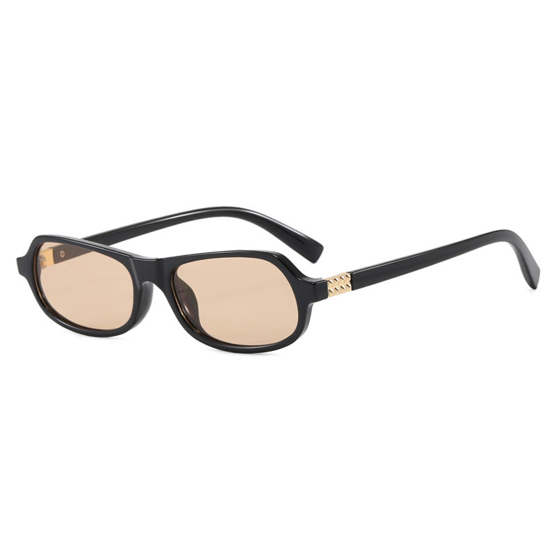 Damen schicke modische Sonnenbrille mit goldenen Akzenten Karnz