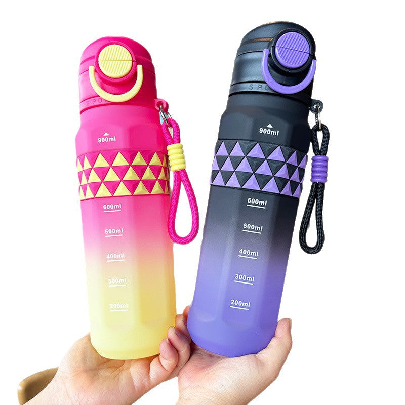 Damen Sportliche Wasserflasche mit praktischer Messskala Karnz