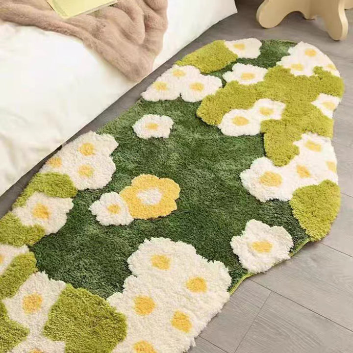 Handgetufteter Kontur Shag Bereichsteppich mit abstraktem Teichlandschaft