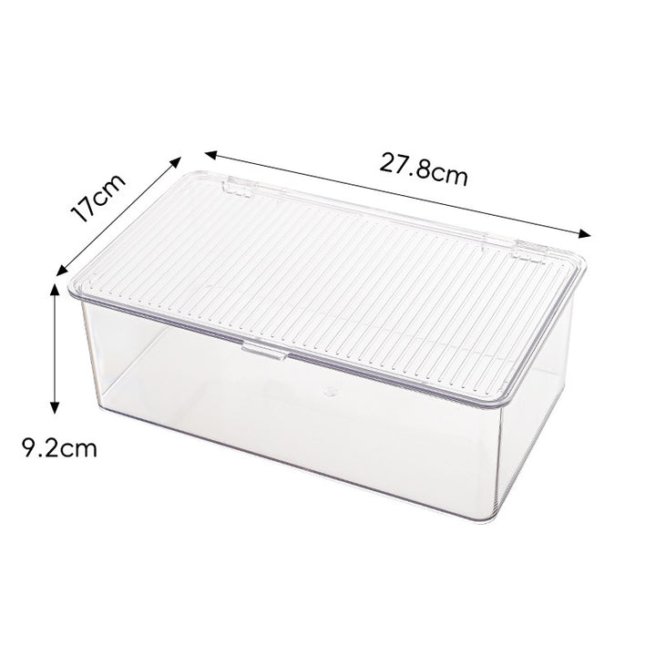 Kunststoff-Aufbewahrungsbox mit geriffeltem Clip-Deckel und stapelbarem Design