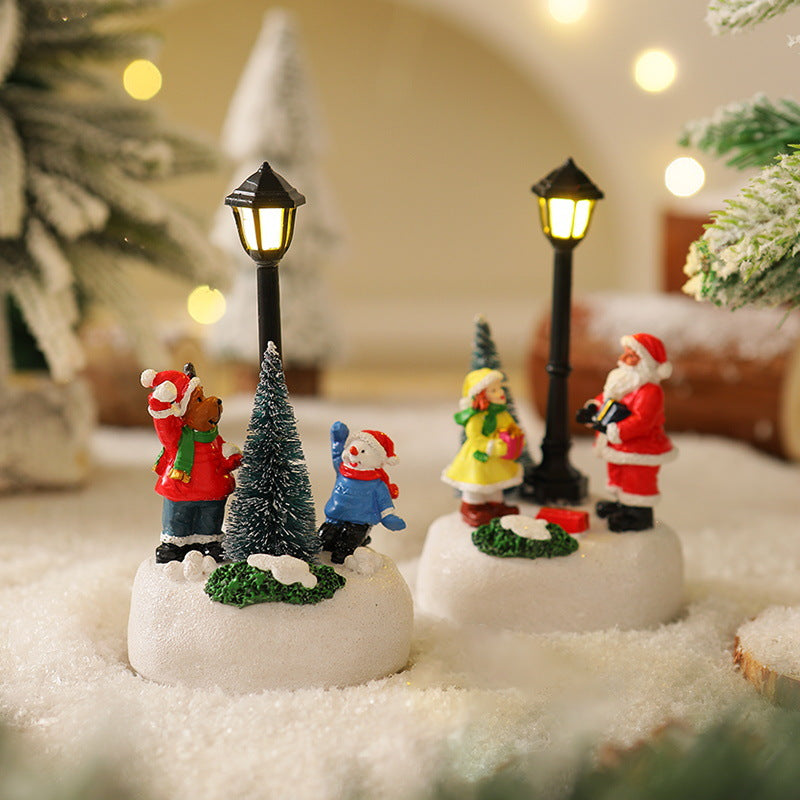Beleuchtete Weihnachtsfigur mit Weihnachtsbaum Karnz