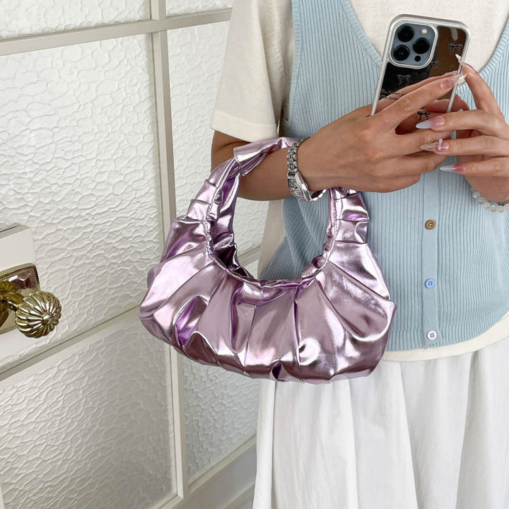 Rüschensatin-Handtasche