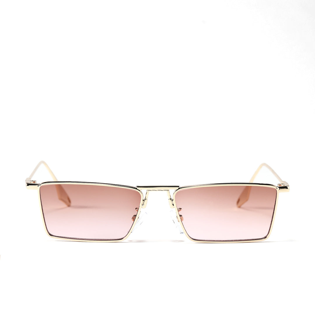 Damen elegante geometrische Sonnenbrille mit stylischem Metallrahmen Karnz