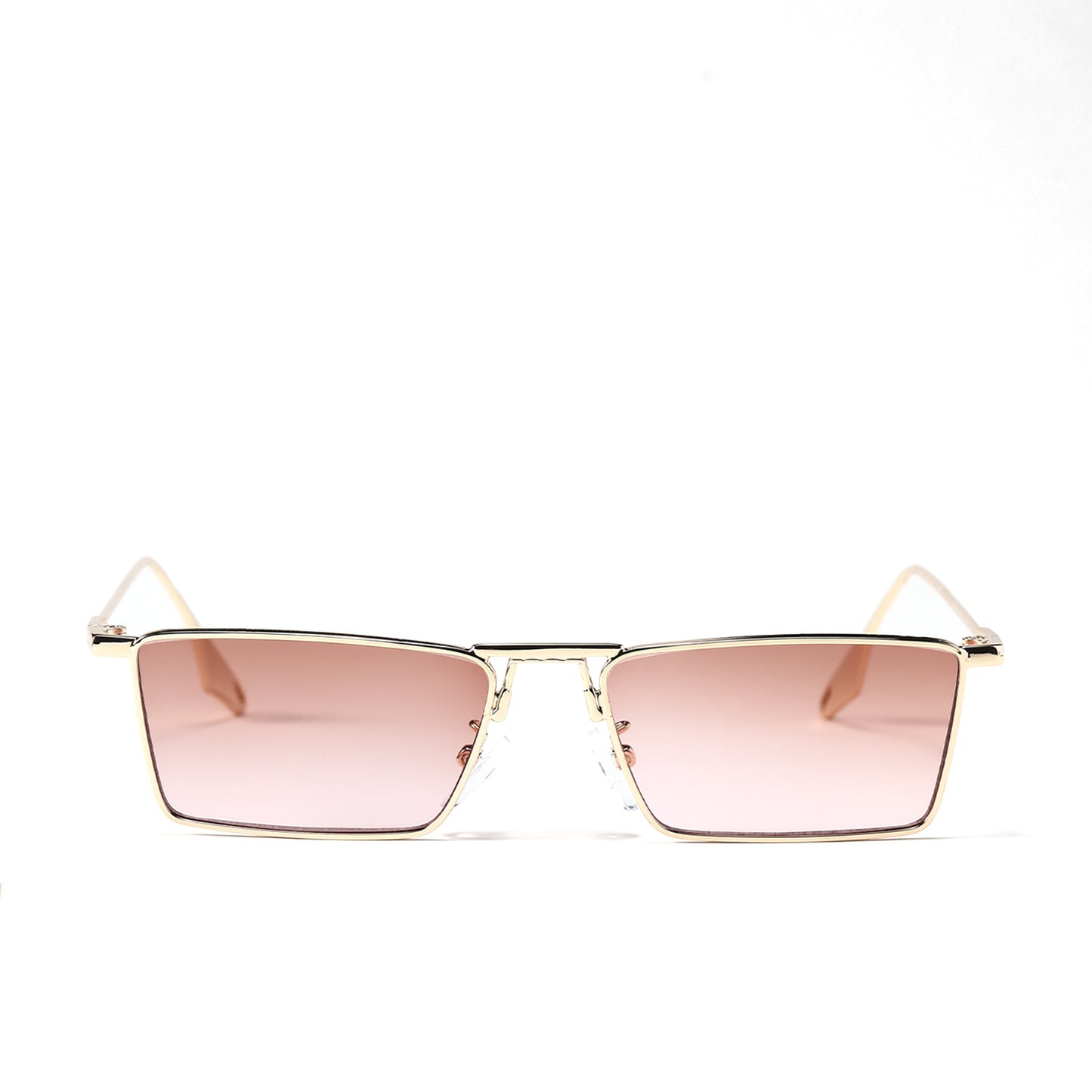 Damen elegante geometrische Sonnenbrille mit stylischem Metallrahmen Karnz