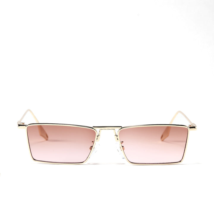 Damen elegante geometrische Sonnenbrille mit stylischem Metallrahmen Karnz