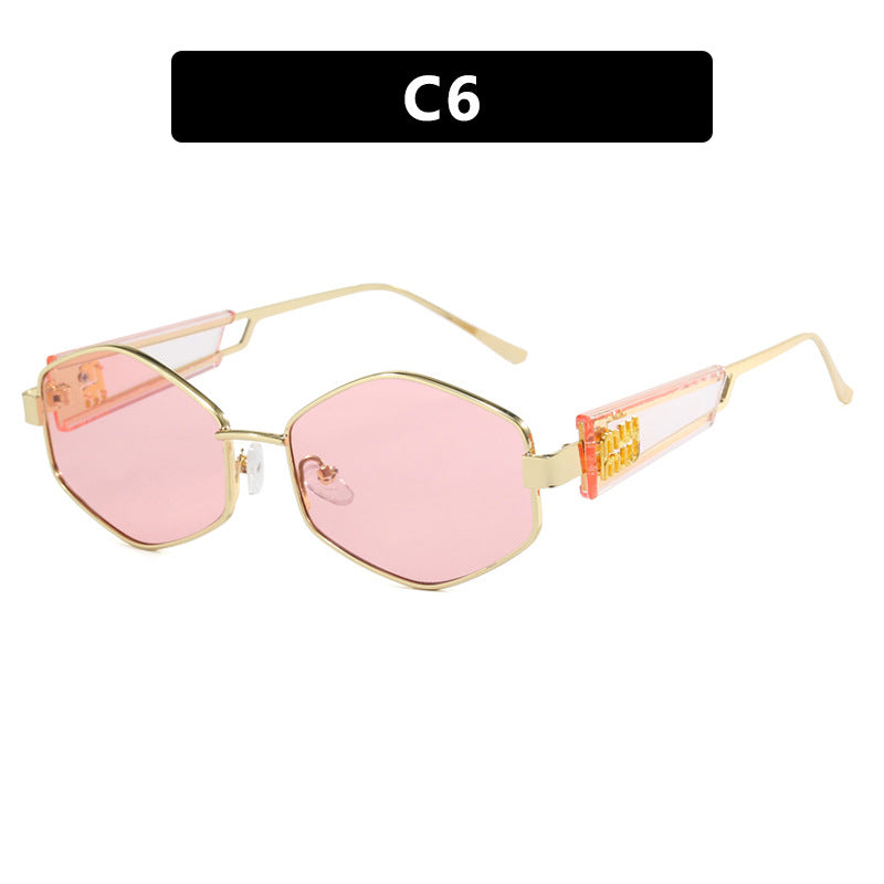 Damen geometrische Sonnenbrille mit modischem Design und UV-Schutz Karnz