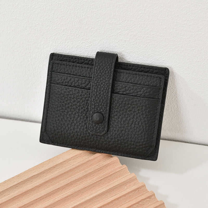 Premium Leder Snapverschluss Kartenhalter Karnz