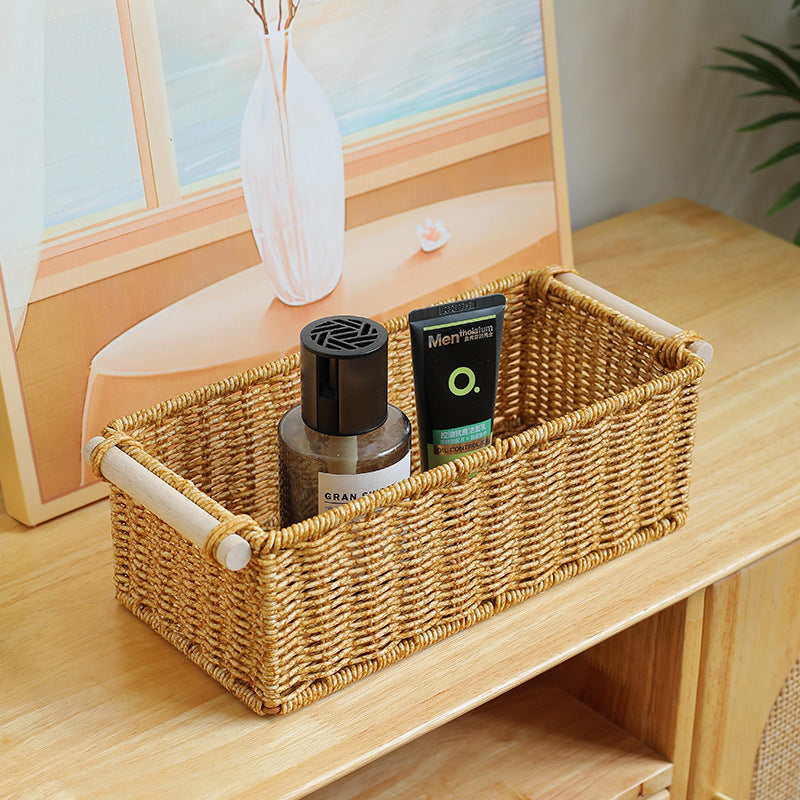 Unisex Rechteckiger Korb aus geflochtenem Naturmaterial Karnz