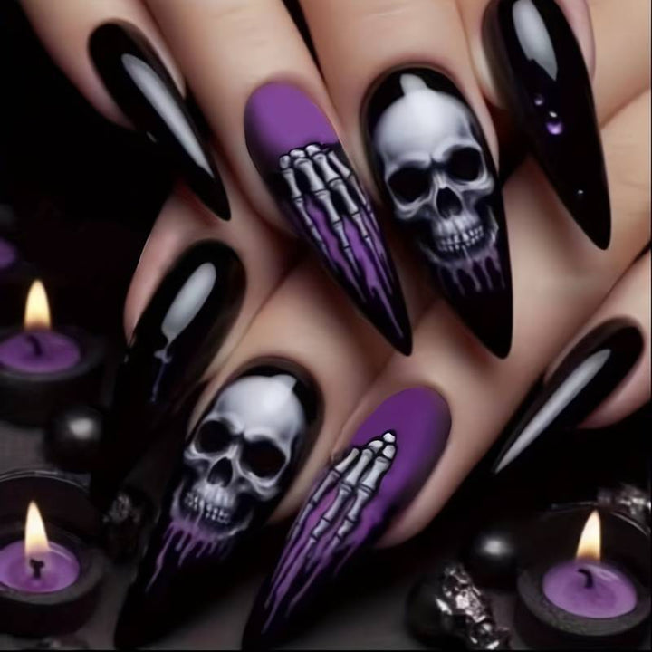 Halloween-Themen Skelett Nagelkunst