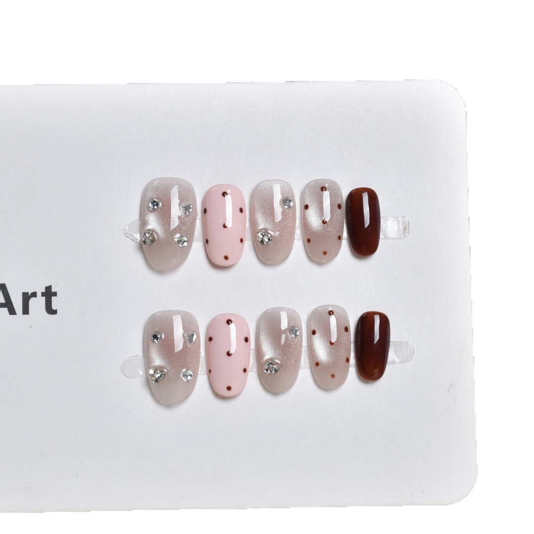 Premium Strass-Besetzte Press-On Nagelkunst Karnz