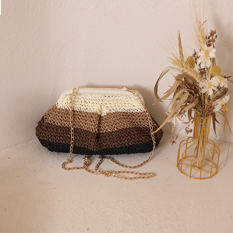 Damen Handgefertigte Clutch-Tasche mit hochwertigem Makramee Karnz