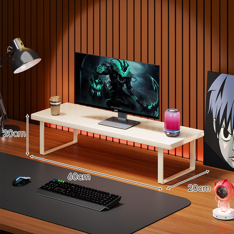 Massivholz-Monitorständer mit minimalistischem U-Rahmen aus Metallbeinen
