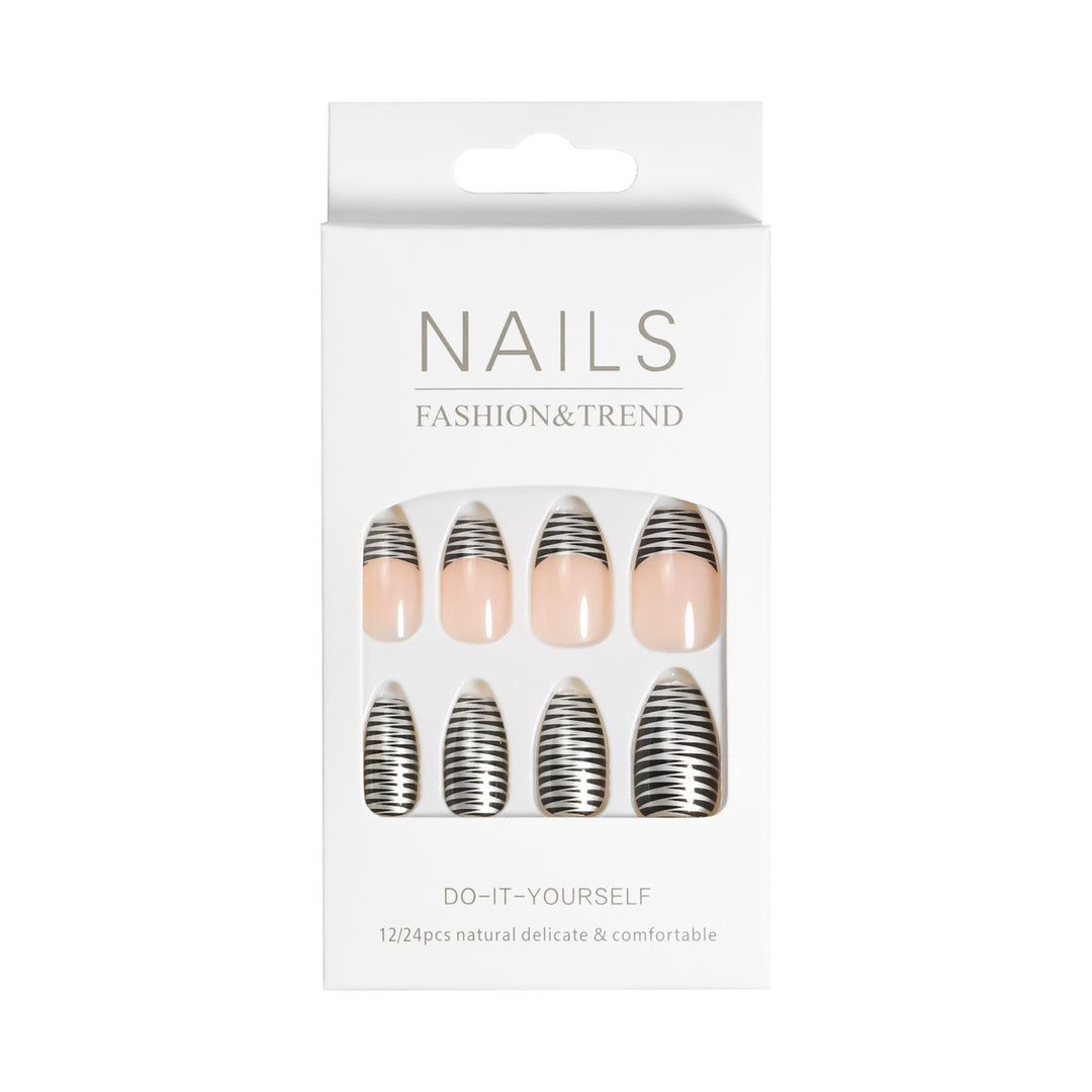 Künstlerisches Grafik Press-On Nagelset Karnz