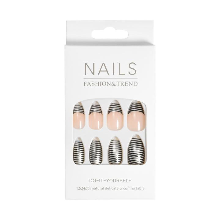 Künstlerisches Grafik Press-On Nagelset Karnz