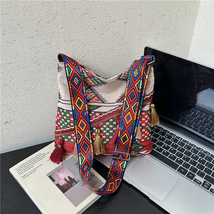 WoBohemian Stil Bestickte Schultertasche Karnz