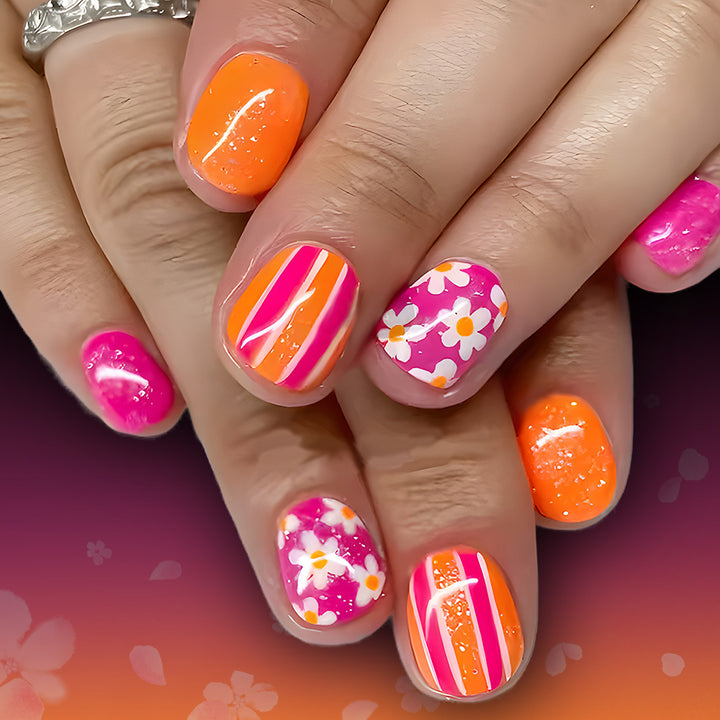 Vibrant Floral Nail Art Kit Karnz