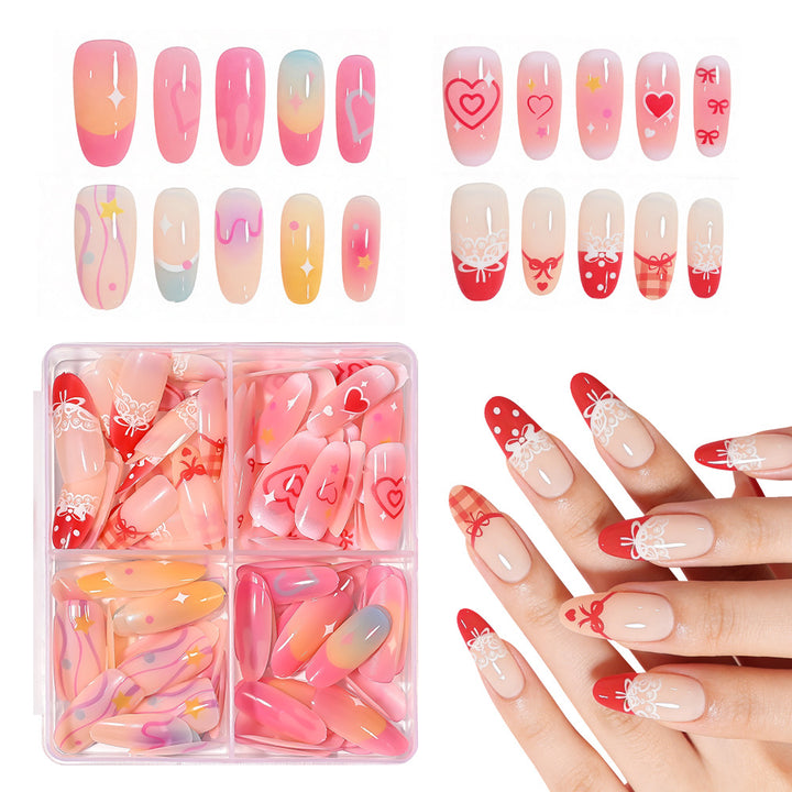 Herz-Themen Press-On Nagelkunst Set