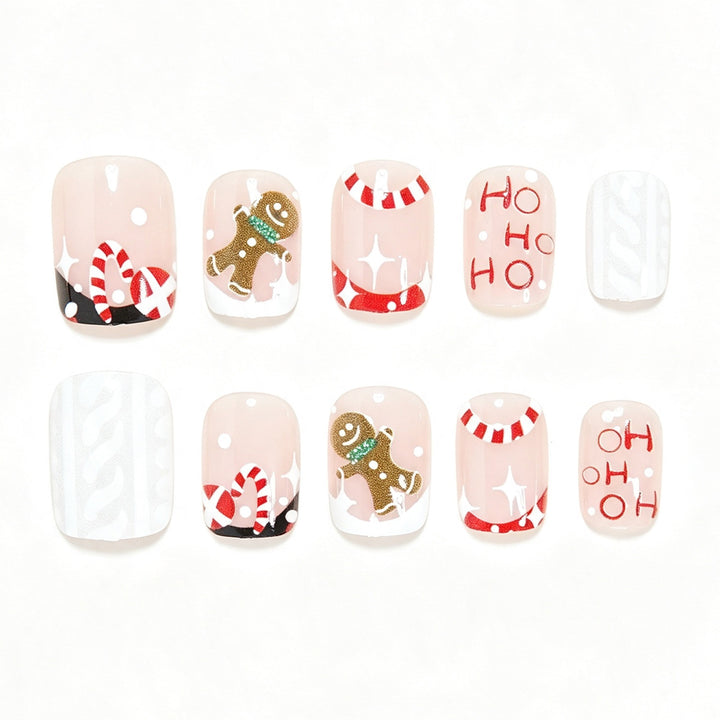 Festliche Feiertags-Themen Press-On Nail Art Karnz