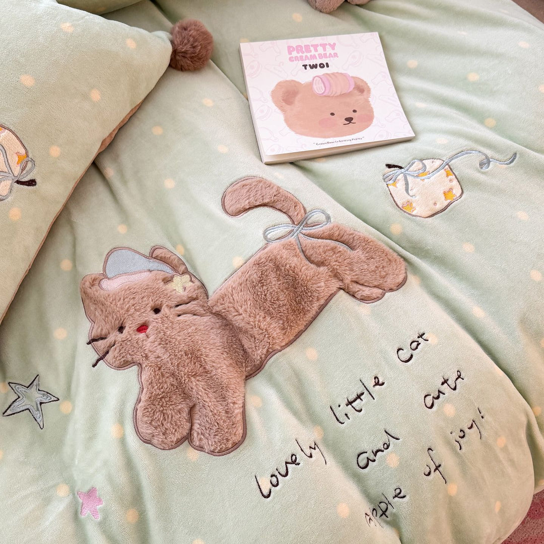 Adorable Katzen-Themen Bettwäsche Set