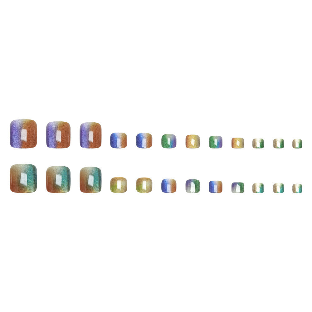 Regenbogenfarben Gradient Pediküre Set Karnz