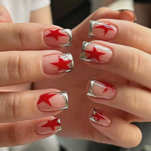 Kunstnagelset mit glamourösen Sternen-Designs Karnz