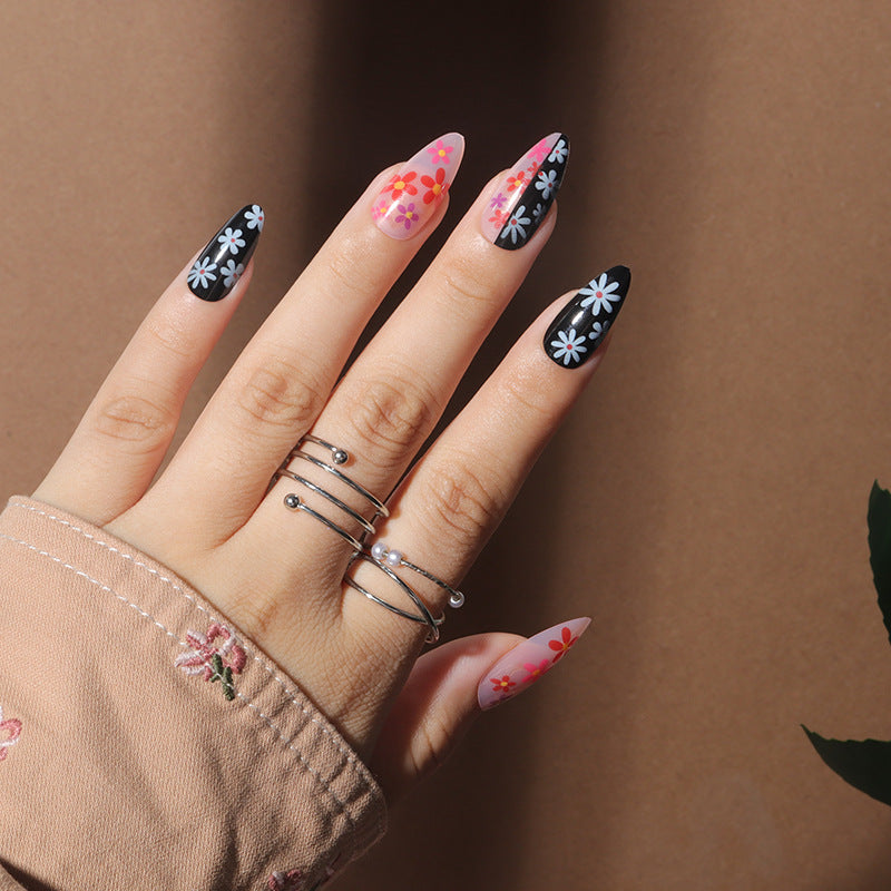 Künstlerisches Floral Stiletto Nagelkunst Set Karnz