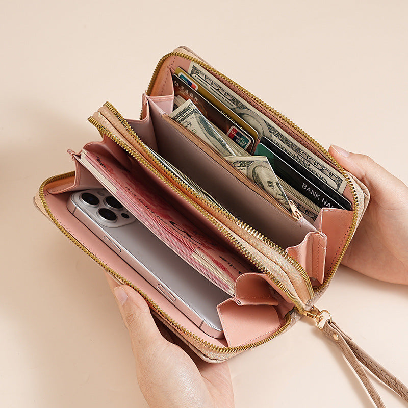 Prägte Leder Handgelenktasche Geldbörse