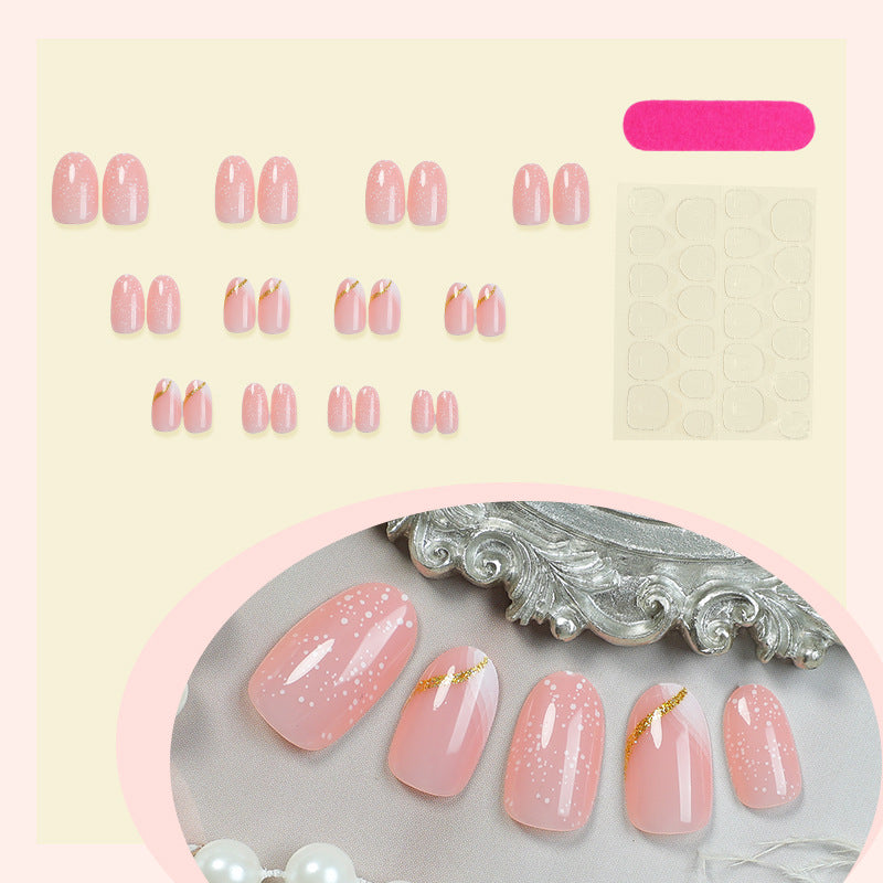 Premium Dekorative Druck-Nagel-Set mit Glitzer und goldenen Akzenten Karnz