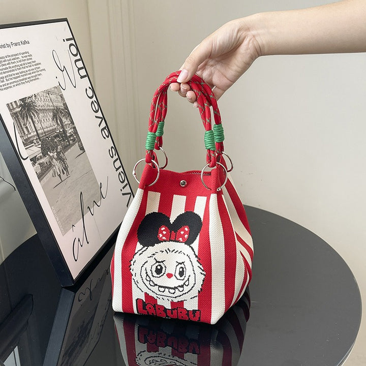 WoFloral Print Texturiertes Handtasche Karnz