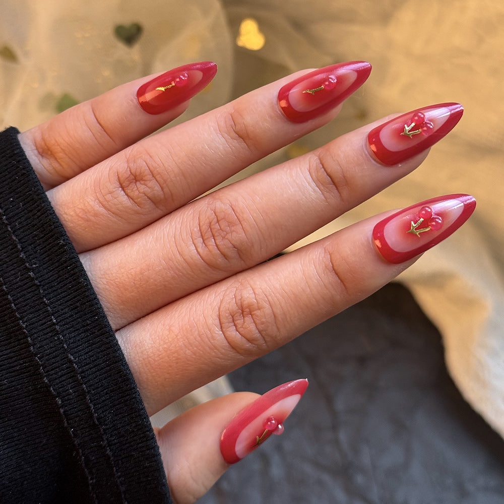 Premium Dekorativer Druck-On-Nagelset Karnz