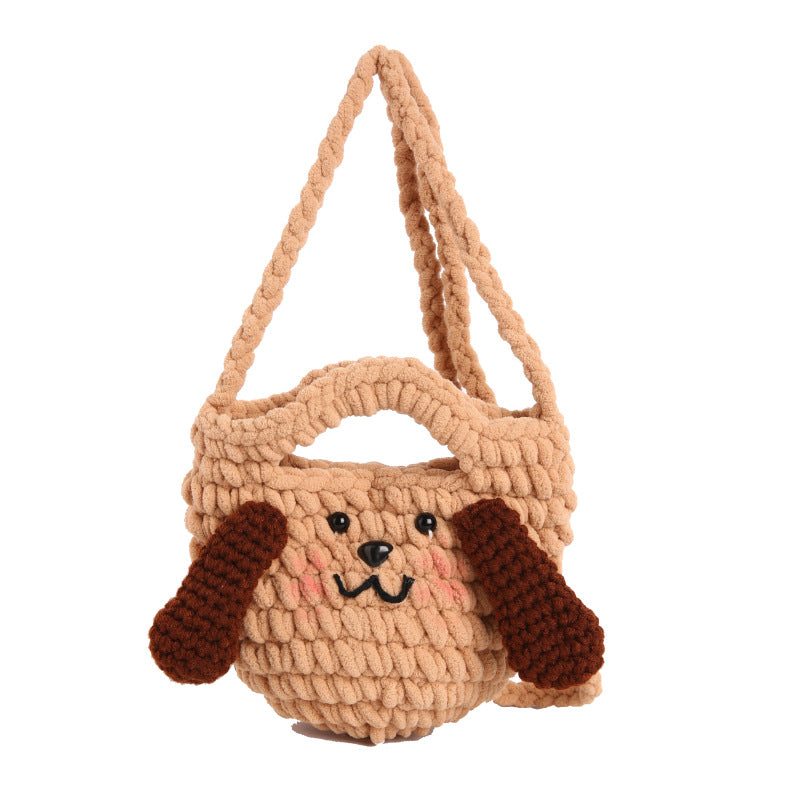 Niedliche hundethemen gehäkelte Handtasche