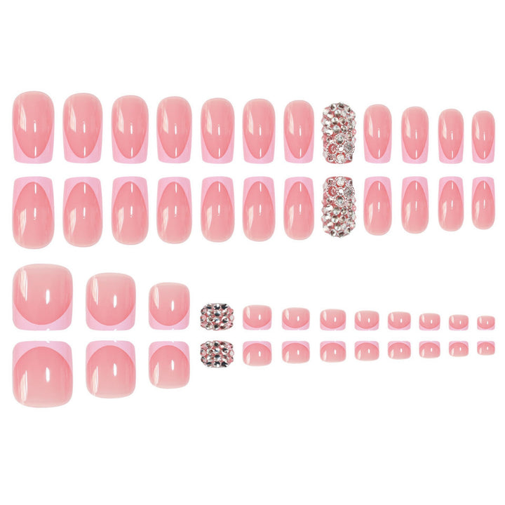 Glamouröser French Tip Press-On Nail Set Karnz