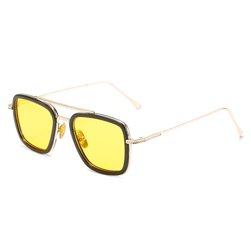 Damen modische quadratische Sonnenbrille mit luxuriösem Metallrahmen Karnz