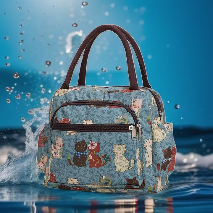 Isolierte Katzenmuster-Lunch-Kühltasche Karnz