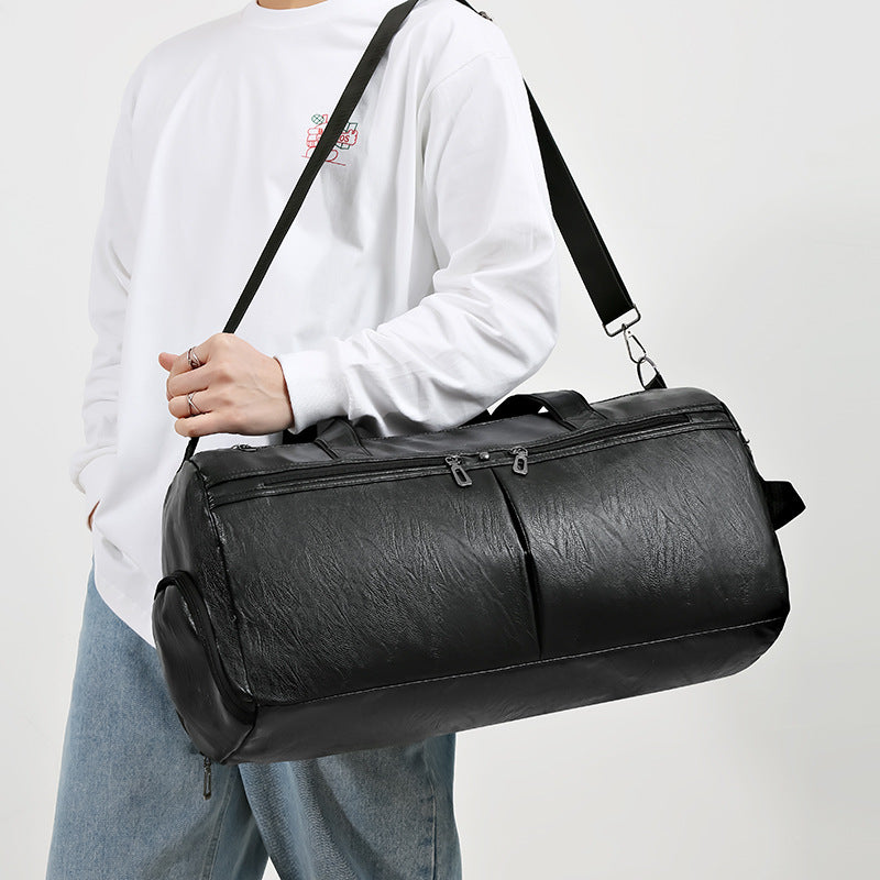 Premium Faux-Leder Übernachtung Duffel Tasche Karnz