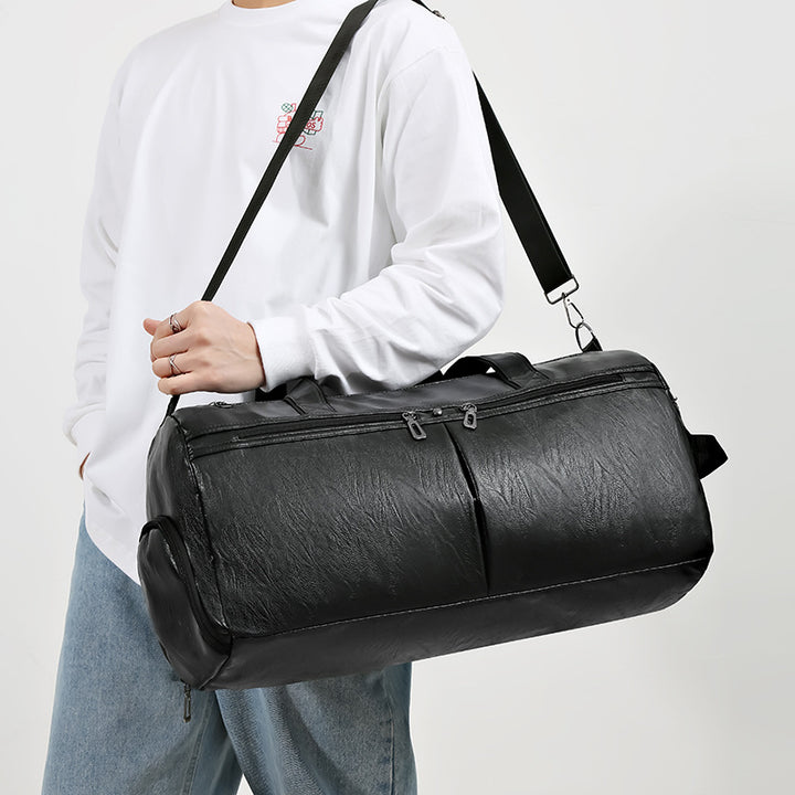 Premium Faux-Leder Übernachtung Duffel Tasche Karnz
