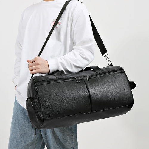 Premium Faux-Leder Übernachtung Duffel Tasche Karnz