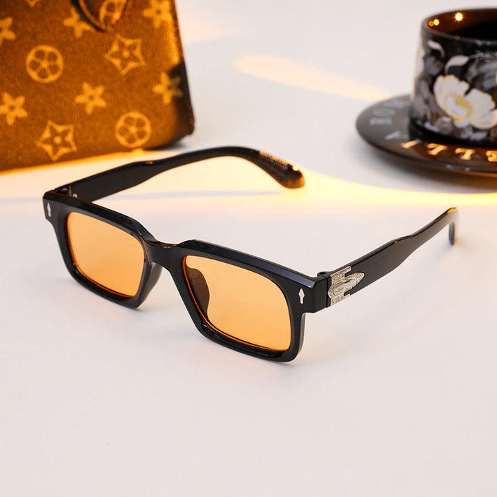 Damen elegante rechteckige Sonnenbrille mit speziellem Rahmen Karnz