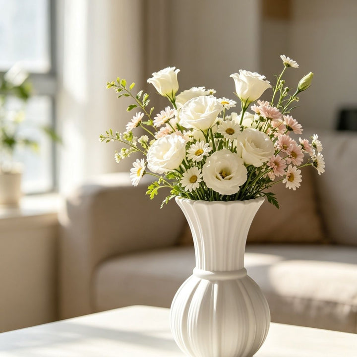 Elegante gerippte Blumenvase Karnz