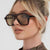 Damen modische Sonnenbrille im innovativen Design mit breitem Rahmen Karnz