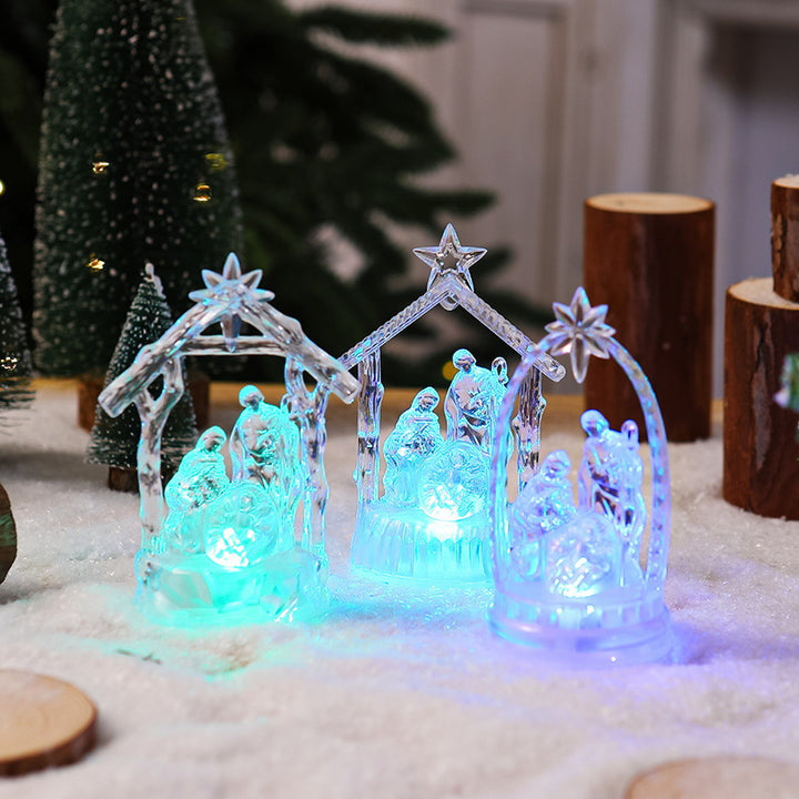 Beleuchtete Weihnachtskrippe mit LED-Effekten Karnz