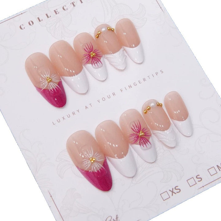 Elegante florale Design Press-On Nägel