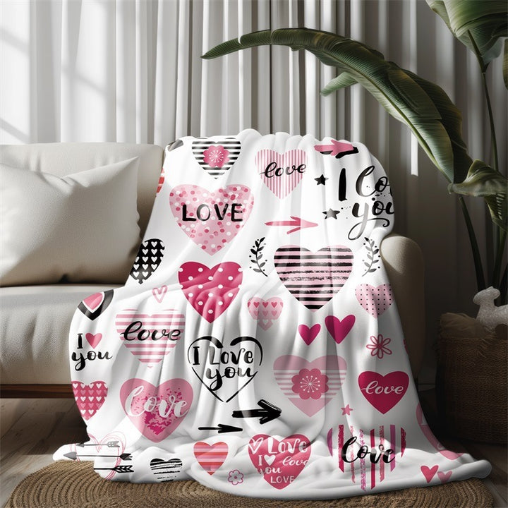 Herzmotivierte kuschelige Fleece-Decke