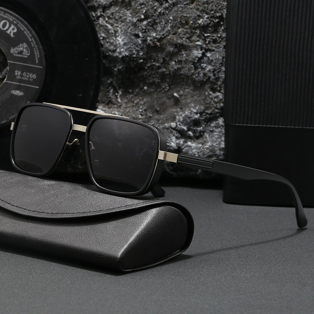 Damen elegante quadratische Sonnenbrille mit hochwertigem Metallrahmen Karnz